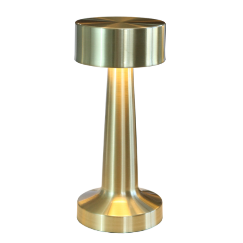 rechargeable portable LED table lamp turret in colour gold