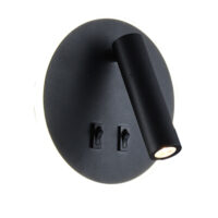 Metal Round W/Light 160mm Black