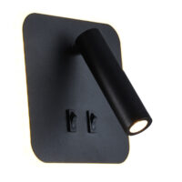 Metal Square W/Light 155mm Black
