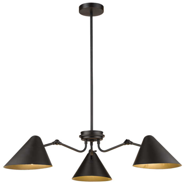 Chandelier with metal shades