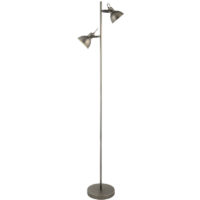 Matt Antique Silver 2 Light Floor Lamp