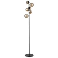 Floor Lamp with Smoke Colour Glass balls, 6 off