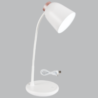 Rechargeable LED Table Lamp with Flexi Arm and Touch Control, White
