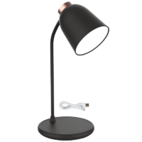 Rechargeable LED Table Lamp with Flexi Arm and Touch Control, Black