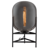 Metal Table Lamp with Smoke Colour Glass