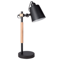 Metal and Wood Table Lamp with Metal Shade, Adjustable