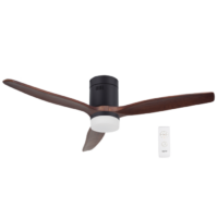 3 blade fan - Metal with Solid Wood Blades (Walnut) with light
