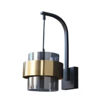 wall light bonbon by klight smoke glass with gold band