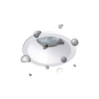 Recessed aluminium downlight with glass - waterproof