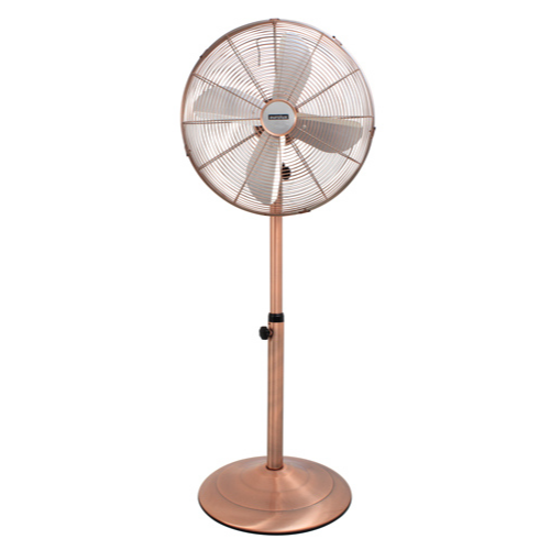 freestanding floor fan in copper with 4 blades and variable speed control