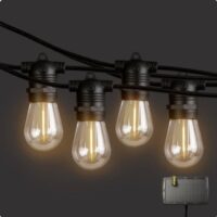 string lights festoons with glass bulbs solar power exterior waterproof