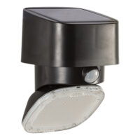 solar powered flood light in black