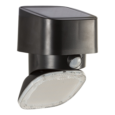 solar powered flood light in black
