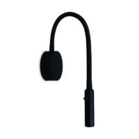 black surface reading light for walls with adjustable tube spot LED gooseneck