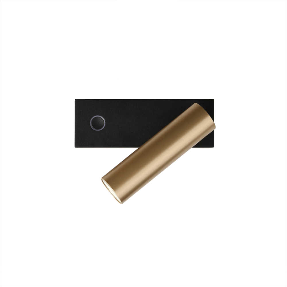 black and gold surface reading light for walls with adjustable tube spot LED prince