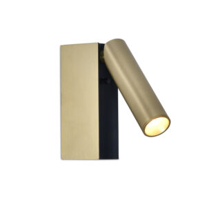gold surface reading light for walls with adjustable tube spot LED