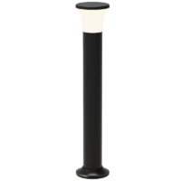 black bollard for garden with opal diffuser
