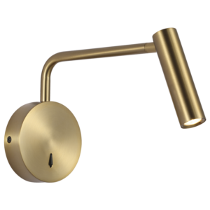 surface mounted wall light for reading in gold