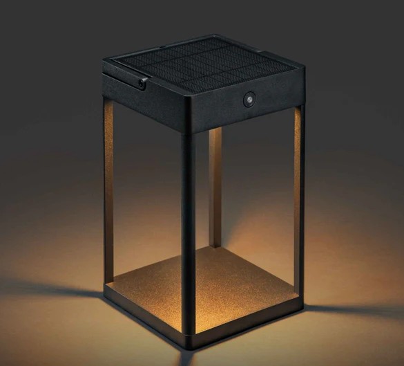 Solar Metal Lantern - Black - The Lighting Studio | Cape Town