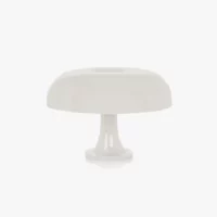 vintage retro white table lamp shaped like a mushroom from artemide