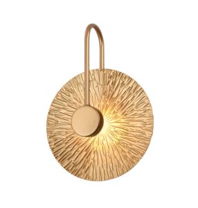 Round Golden Leaf Wall Light Gold