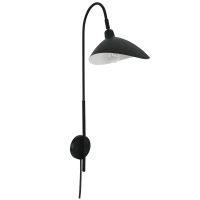 black wall light with dome shade