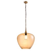 glass pendant with amber glass shade apple