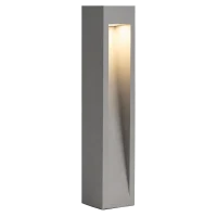 Exterior LED bollard with concrete body and acrylic lens diffuser. Integral driver included.